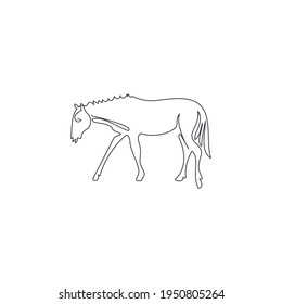 horse one line vector illustration