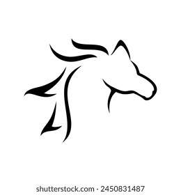 horse outline abstract vector logo