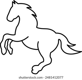 Horse outline flat trendy design