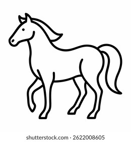 horse outline icon on white background
