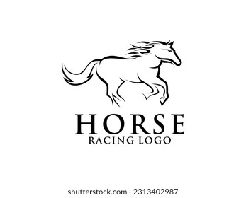Horse Outline logo designs vector template