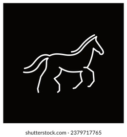 horse outline style vector logo