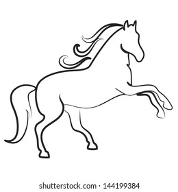 HORSE outline symbol vector