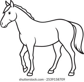 Horse outline vector art black color illustration