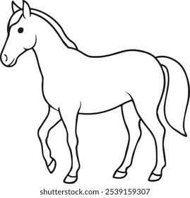 Horse outline vector art black color illustration