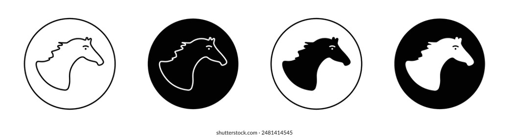 Pferd umrissen Symbol Vektorgrafik Kollektion.