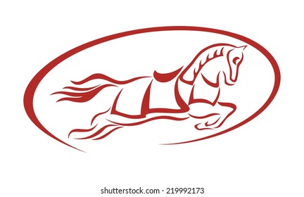 horse oval abstract sign