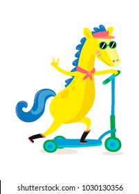 Horse over skateboard