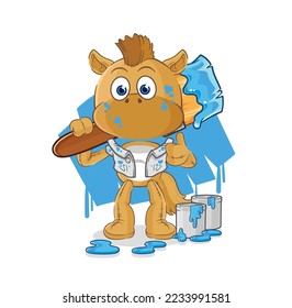 la ilustración del pintor de caballos. vector de caracteres