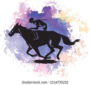 horse painting or vector with watercolors