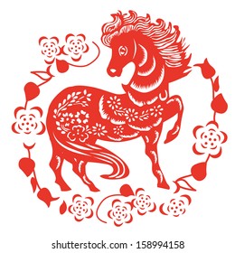 horse paper cut