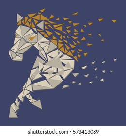 Horse particles icon design. Galloping  - vector illustration