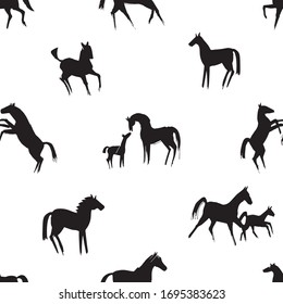 horse pattern black and white 