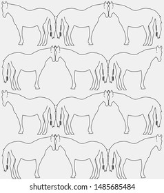 Horse pattern design on gray background. Vector illustration.