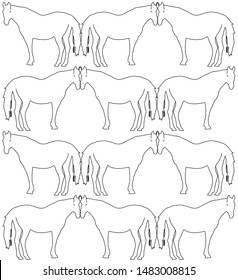 Horse pattern design on white background. Vector illustration.