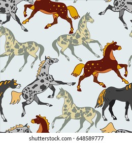 Horse pattern. Horses four suits.