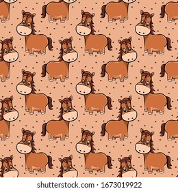 Horse pattern, illustration, vector on white background.