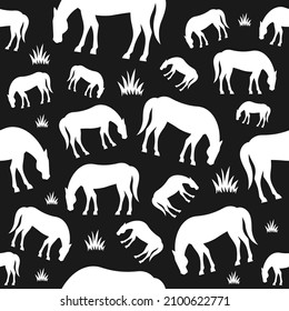 Horse Pattern, Seamless Pattern, Background, Vector Illustration,

