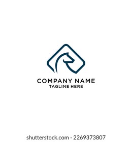 horse pegasus logo style monoline creative graphic design symbol