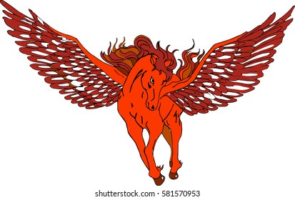 Horse Pegasus vector isolated on white background