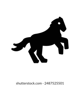 icono de animal de compañía de caballo estilo sólido