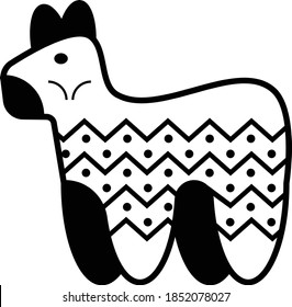 Horse pinatas Concept, Azteca horse Animal vector icon design, Mexican culture symbol on White background, Customs & Traditions Signs