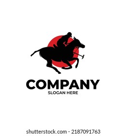 Horse polo player logo design