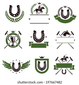 Horse and polo set. Vector