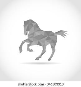 horse in Polygon style. low poly design in triangles