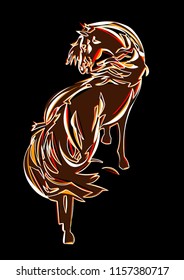 Horse polygonal geometric on black background vector