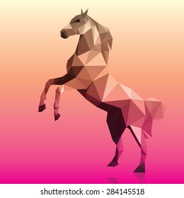 Horse polygonal geometric, pattern design, vector illustration