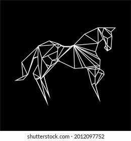 Horse Polygonal Lines Illustration for Logo or Graphic Design Element. Vector Illustration