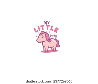 Horse ponny cute typography logo