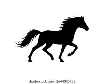 Silhueta de pônei de cavalo vetor projeto de ilustração plana.