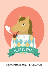 horse portrait template vector/illustration
