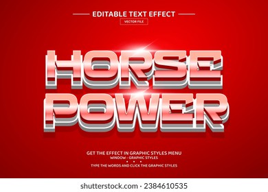 Horse power 3D editable text effect template