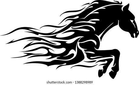 Horse Power Bust Abstract Flame