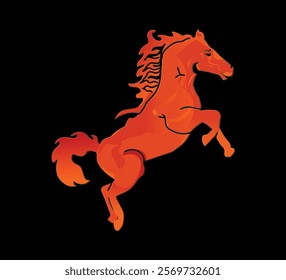 Horse Power Hot Flame, Vector Illustration.