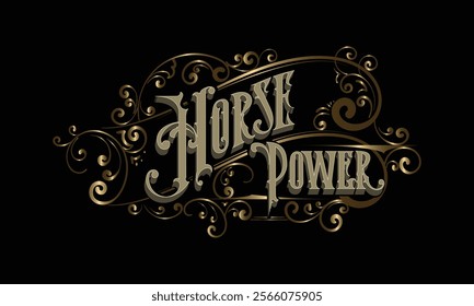 HORSE POWER lettering custom style design