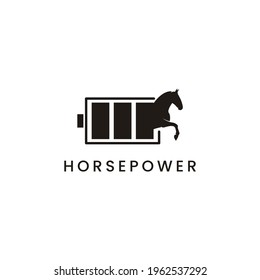 horse and power logo design vector