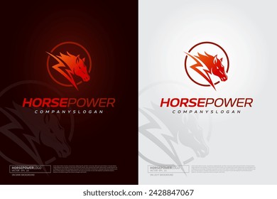 Horse Power Vector Logo Template. This logo template suitable for businesses and product names.