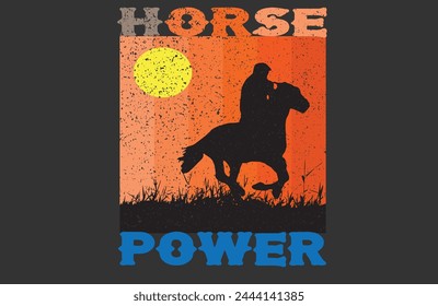 Horse power vintage t-shirt design