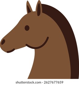 Vector de ilustración plana de Perfil de caballo