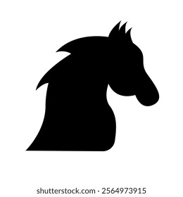 Horse profile silhouette icon. Vector.