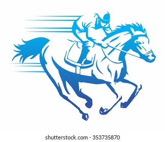 horse race character illustration logo icon vector