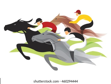 Horse race.
Colorful stylized illustration of  horse race. Vector available.
