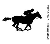 Horse race. Derby. Equestrian sport. Silhouette of racing horse with jockey on isolated background. Horse and rider. Racing horse and jockey silhouette. Eps 8
