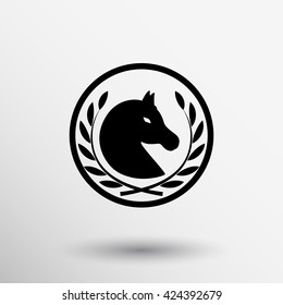 Horse race Derby Equestrian sport Award Cup Stretches icon logo.