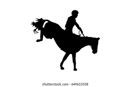 Horse race. Equestrian sport. Silhouette of racing horse with jockey. Jumping. Fourth step.