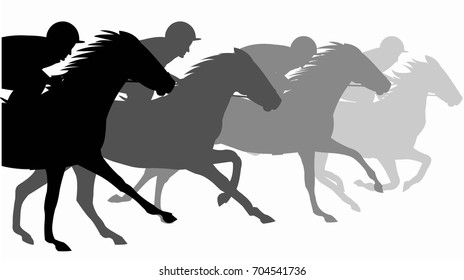 Horse race silhouette